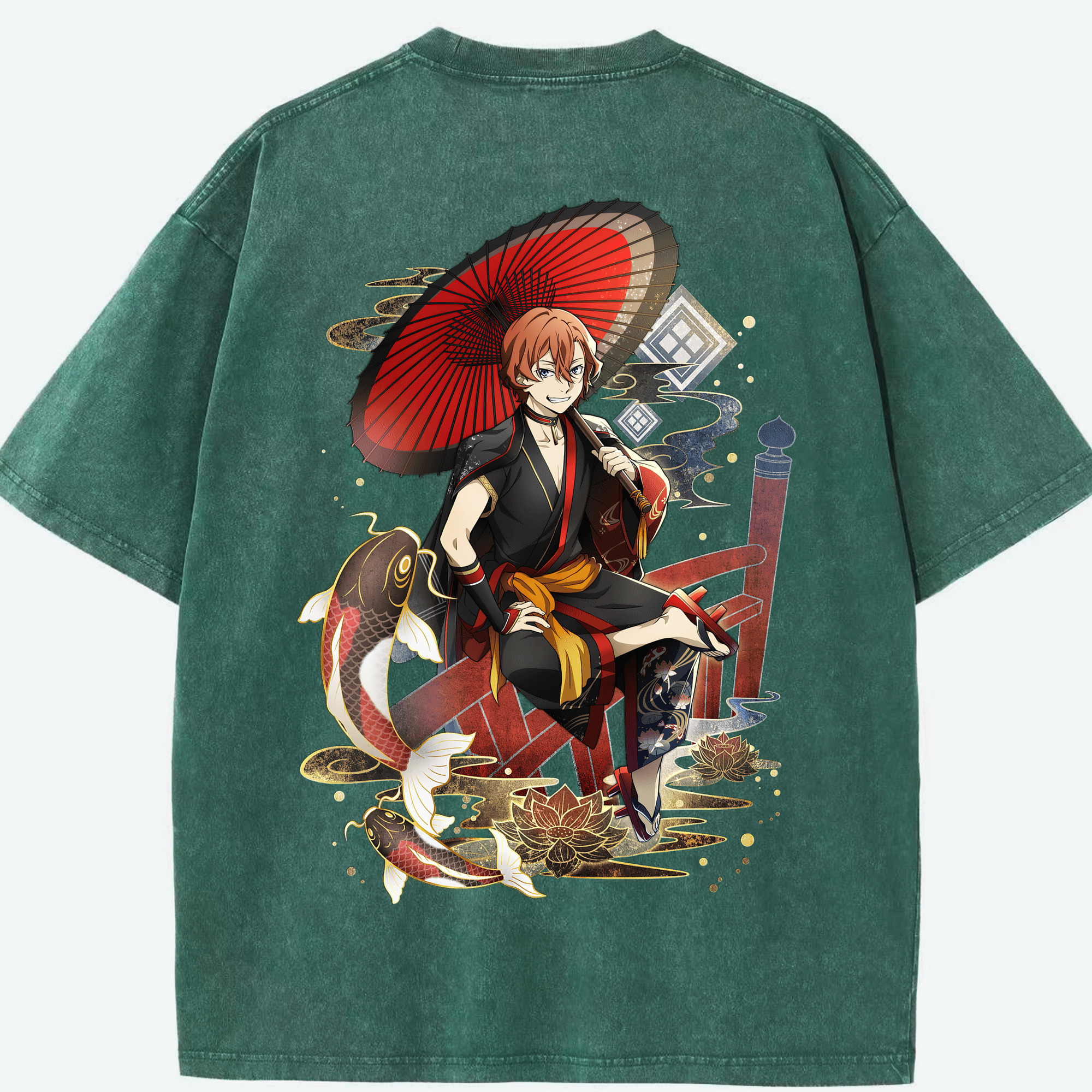 （画像用） 文豪ストレイドッグス Bungo Stray Dogs 綿100% ヴィンテージ風 半袖Tシャツ（背面プリント）